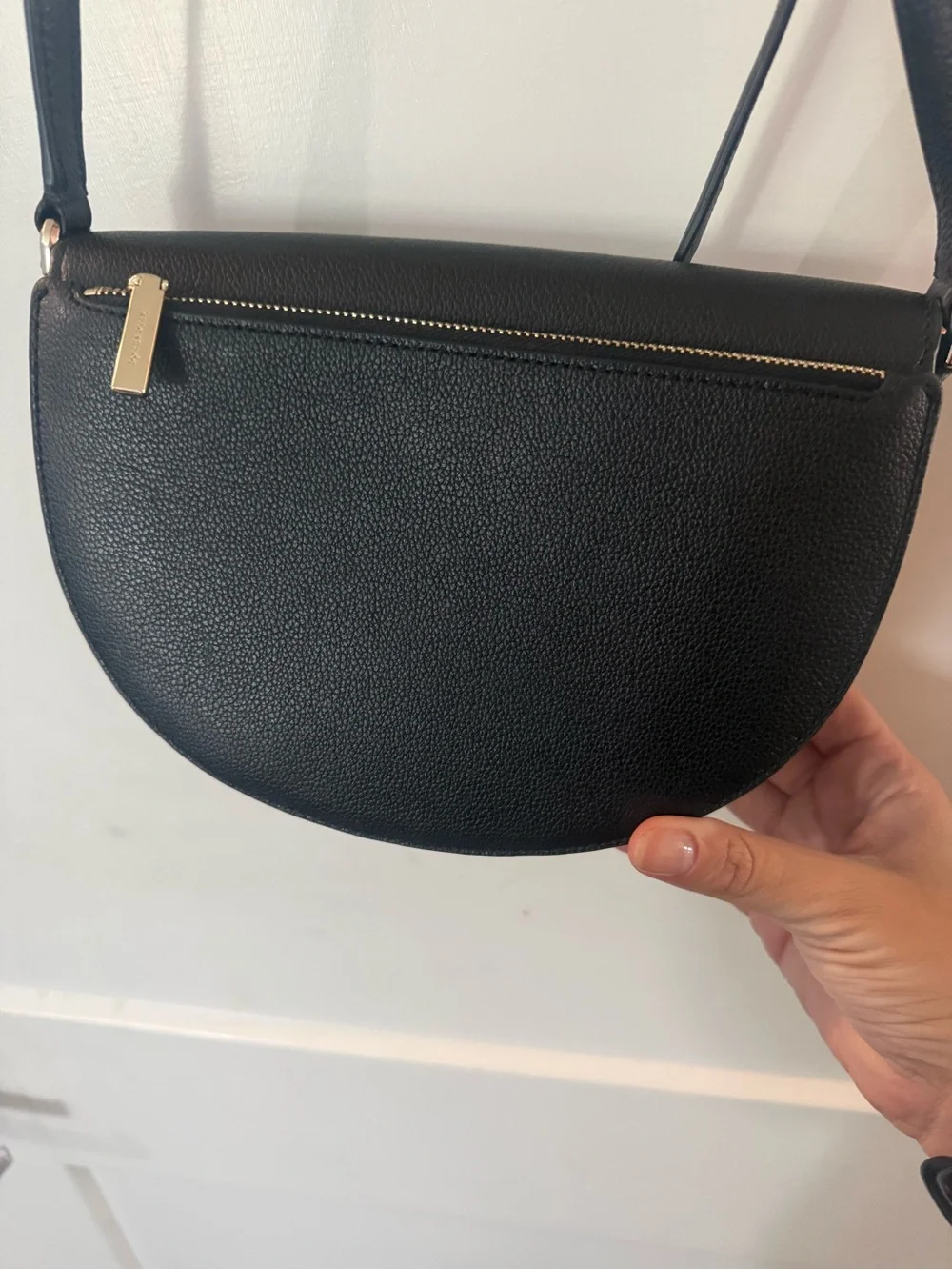 Kate Spade Black Pebbled Leather Saddle Shoulder Bag